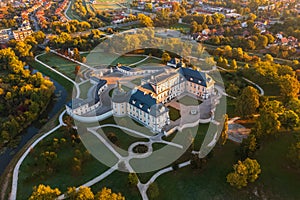 Aerial view about the famous L`Huillier-Coburg Palace