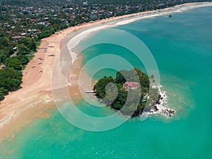 Aerial View of Famous Landmark Taprobane island in Weligama, Sri Lanka