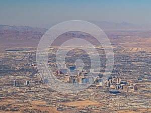 Aerial view of the famous Las Vegas cityscape and strip view