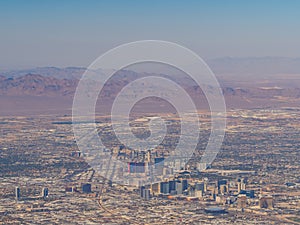 Aerial view of the famous Las Vegas cityscape and strip view