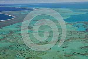 Aerial view of the Famous new caledonia lagoon