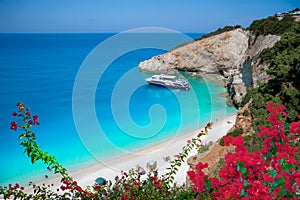 Aerial view of the famous Porto Katsiki beach