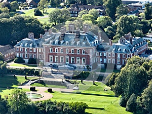 aerial view of the famous private school of Bryanston in Blandford in Dorset