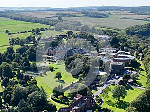 aerial view of the famous private school of Bryanston in Blandford in Dorset