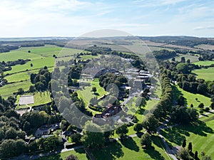 aerial view of the famous private school of Bryanston in Blandford in Dorset
