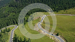 Aerial view of famous romanian mountain road Transalpina