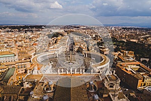 aerial view of famous St. Peter's square,