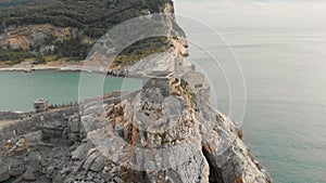 Aerial view of the famouse Church of Saint Peter in Porto Venere