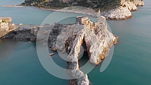Aerial view of the famouse Church of Saint Peter in Porto Venere