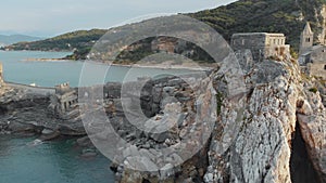 Aerial view of the famouse Church of Saint Peter in Porto Venere