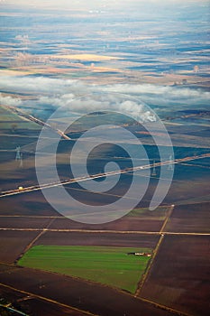 Aerial view of farm land