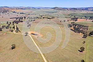 Aerial view of farming land near Cowra NSW Australia