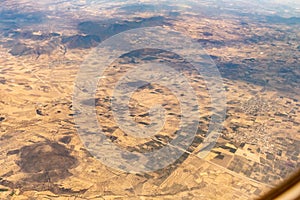 Aerial view of farmland in Mexico north of Mexico City CDMX photo