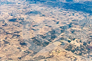 Aerial view of farmland in Mexico north of Mexico City CDMX photo