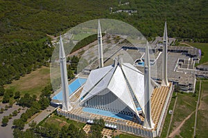Aerial view of Faysal mosque Islamabad