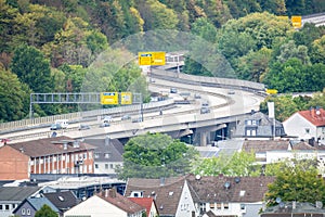 aerial view of the federal road at Siegen Germany photo