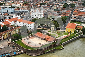 Aerial view of Feliz LusitÃÂ¢nia and Catedral da SÃÂ© in BelÃÂ©m, Brazil. photo