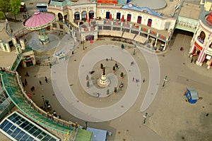 Aerial view from the Ferris Wheel Riesenrad in the Wurstelprater in Vienna, Austria