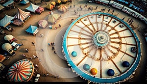 Aerial View Of Festivals And Fairs :Bird\'s Eye (Generative AI)