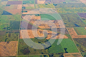 Aerial view at the fields