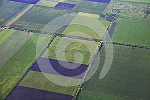 Aerial view of fields landscape