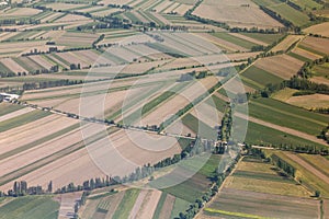 Aerial view of fields near Osh, Kyrgyzst