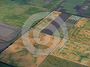 Aerial View Of Fields In Saskatchewan