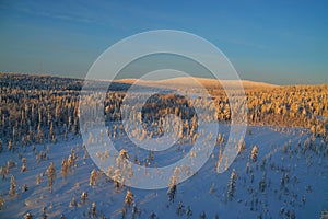 Aerial view of finish lapland