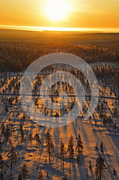 Aerial view of finish lapland