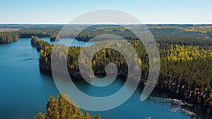 Aerial view of Finnish lake. photo