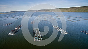 Aerial view ,fish coop, Fish cages photo