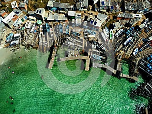 Aerial view of fisherman's Deck, in Arraial do Cabo