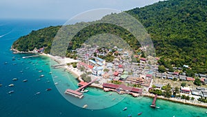 Aerial view of Fishing Village in Perhentian Kecil, Malaysia