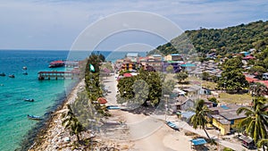 Aerial view of Fishing Village in Perhentian Kecil, Malaysia