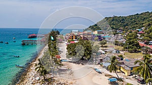 Aerial view of Fishing Village in Perhentian Kecil, Malaysia photo