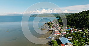 Aerial view of fishing villages in Mindanao, Philippines.