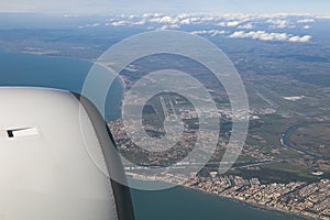 Aerial view of fiumicino-leonardo davinci airport rome italy