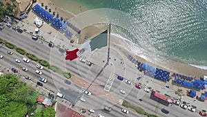 Aerial view of the flag in Mexico