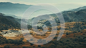 Aerial View Of Flat Duotone Shrubland photo