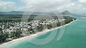 Aerial view of Flic en Flac Beach, Mauritius Island photo