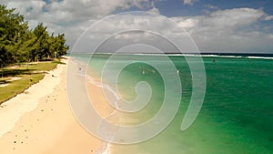 Aerial view of Flic en Flac Beach, Mauritius Island