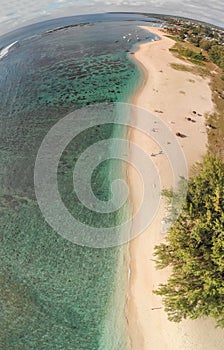 Aerial view of Flic en Flac Beach in Mauritius Island photo