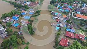 Vista aérea de inundación 