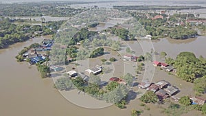 Aerial view of flood in Thailand