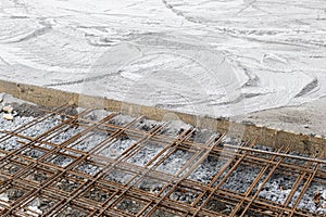 Aerial view of flooring construction site