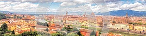 Aerial view of Florence, day, Arno river, Santa Maria del Fiore