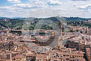 Aerial view of Florence with Palazzo Vecchio