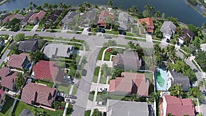 Aerial view of Florida waterfront neighborhoods