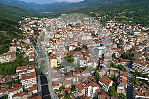 Aerial view of Florina city in northern Greece