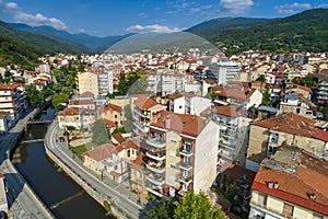 Aerial view of Florina city in northern Greece